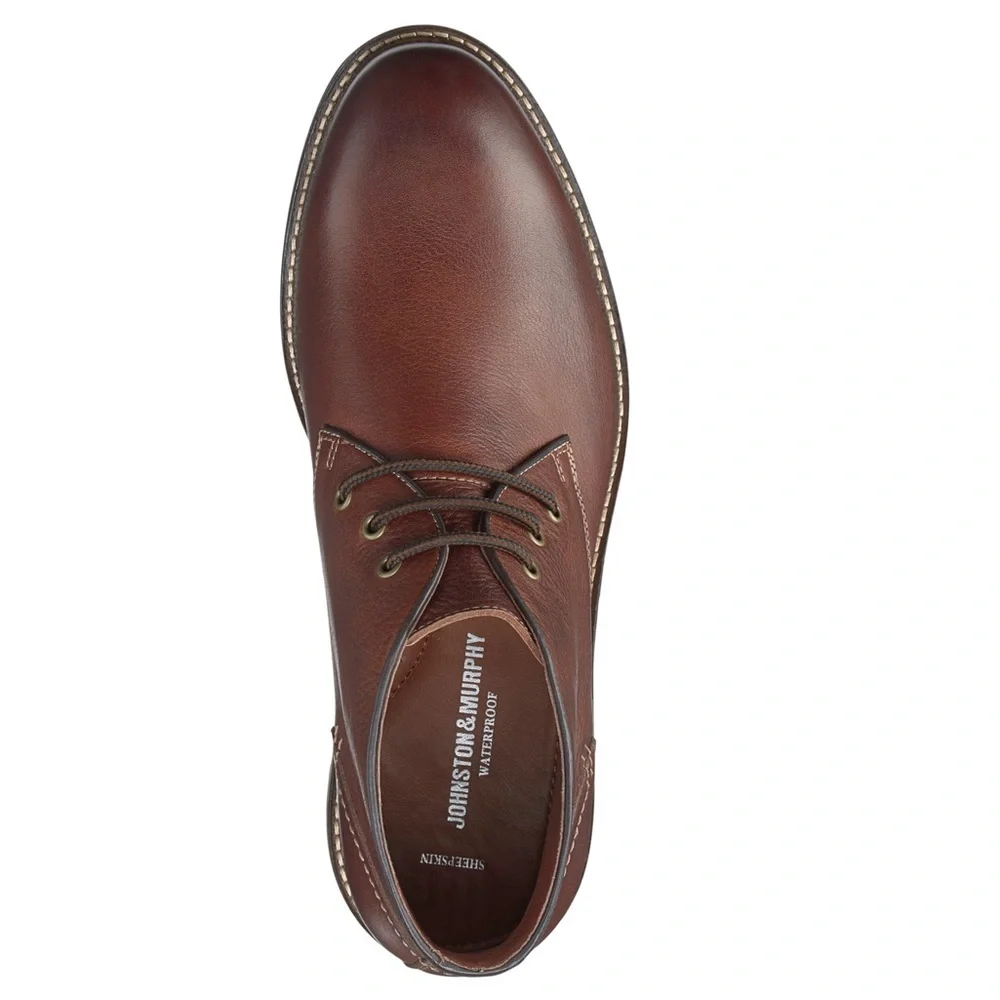 Johnston & Murphy McHugh mahogany brown leather chukka boots Size 9.5